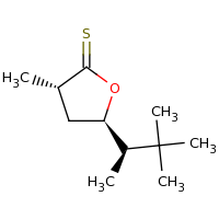 2d structure of (3S,5R)-5-[(2R)-3,3-dimethylbutan-2-yl]-3-methyloxolane-2-thione
