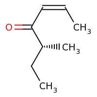 2d structure of (2Z,5R)-5-methylhept-2-en-4-one