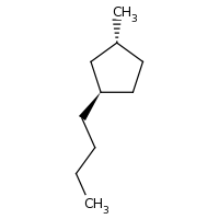2d structure of (1R,3R)-1-butyl-3-methylcyclopentane
