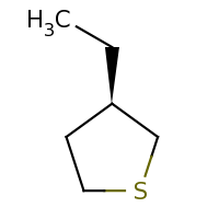 2d structure of (3R)-3-ethylthiolane
