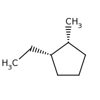 2d structure of (1S,2R)-1-ethyl-2-methylcyclopentane