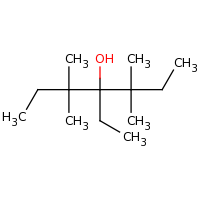 2d structure of 4-ethyl-3,3,5,5-tetramethylheptan-4-ol