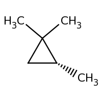 2d structure of (2R)-1,1,2-trimethylcyclopropane
