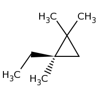 2d structure of (1R)-1-ethyl-1,2,2-trimethylcyclopropane