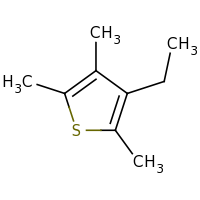 2d structure of 3-ethyl-2,4,5-trimethylthiophene
