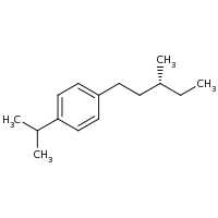 2d structure of 1-[(3R)-3-methylpentyl]-4-(propan-2-yl)benzene