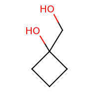 2d structure of 1-(hydroxymethyl)cyclobutan-1-ol