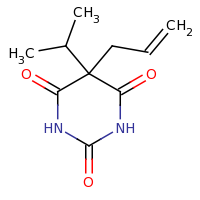 2d structure of 5-(prop-2-en-1-yl)-5-(propan-2-yl)-1,3-diazinane-2,4,6-trione