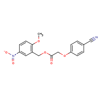 2d structure of (2-methoxy-5-nitrophenyl)methyl 2-(4-cyanophenoxy)acetate