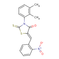2d structure of (5Z)-3-(2,3-dimethylphenyl)-5-[(2-nitrophenyl)methylidene]-2-sulfanylidene-1,3-thiazolidin-4-one