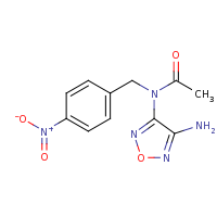 2d structure of N-(4-amino-1,2,5-oxadiazol-3-yl)-N-[(4-nitrophenyl)methyl]acetamide