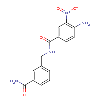2d structure of 4-amino-N-[(3-carbamoylphenyl)methyl]-3-nitrobenzamide