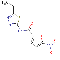 2d structure of N-(5-ethyl-1,3,4-thiadiazol-2-yl)-5-nitrofuran-2-carboxamide