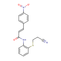 2d structure of (2E)-N-{2-[(2-cyanoethyl)sulfanyl]phenyl}-3-(4-nitrophenyl)prop-2-enamide