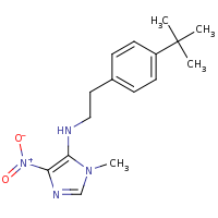 2d structure of N-[2-(4-tert-butylphenyl)ethyl]-1-methyl-4-nitro-1H-imidazol-5-amine