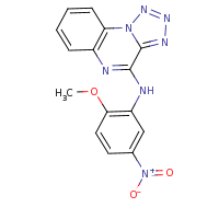 2d structure of N-(2-methoxy-5-nitrophenyl)-[1,2,3,4]tetrazolo[1,5-a]quinoxalin-4-amine