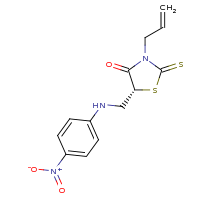 2d structure of (5R)-5-{[(4-nitrophenyl)amino]methyl}-3-(prop-2-en-1-yl)-2-sulfanylidene-1,3-thiazolidin-4-one