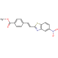 2d structure of methyl 4-[(E)-2-(5-nitro-1,3-benzothiazol-2-yl)ethenyl]benzoate