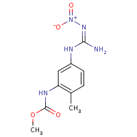 2d structure of methyl N-[2-methyl-5-(2-nitrocarbamimidamido)phenyl]carbamate