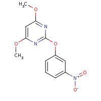 2d structure of 4,6-dimethoxy-2-(3-nitrophenoxy)pyrimidine