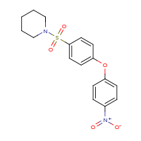 2d structure of 1-{[4-(4-nitrophenoxy)benzene]sulfonyl}piperidine