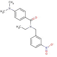 2d structure of 4-(dimethylamino)-N-ethyl-N-[(3-nitrophenyl)methyl]benzamide