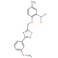 2d structure of 3-(3-methoxyphenyl)-5-(4-methyl-2-nitrophenoxymethyl)-1,2,4-oxadiazole