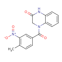 2d structure of 4-[(4-methyl-3-nitrophenyl)carbonyl]-1,2,3,4-tetrahydroquinoxalin-2-one