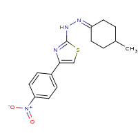 2d structure of 2-[2-(4-methylcyclohexylidene)hydrazin-1-yl]-4-(4-nitrophenyl)-1,3-thiazole