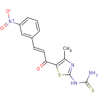 2d structure of {4-methyl-5-[(2E)-3-(3-nitrophenyl)prop-2-enoyl]-1,3-thiazol-2-yl}thiourea