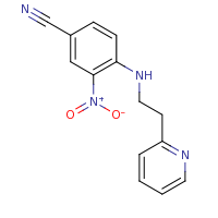 2d structure of 3-nitro-4-{[2-(pyridin-2-yl)ethyl]amino}benzonitrile