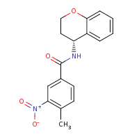 2d structure of N-[(4R)-3,4-dihydro-2H-1-benzopyran-4-yl]-4-methyl-3-nitrobenzamide