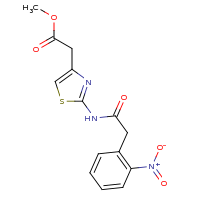 2d structure of methyl 2-{2-[2-(2-nitrophenyl)acetamido]-1,3-thiazol-4-yl}acetate
