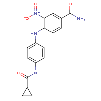 2d structure of 4-[(4-cyclopropaneamidophenyl)amino]-3-nitrobenzamide