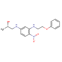 2d structure of (2S)-1-({4-nitro-3-[(2-phenoxyethyl)amino]phenyl}amino)propan-2-ol
