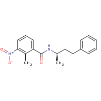 2d structure of 2-methyl-3-nitro-N-[(2R)-4-phenylbutan-2-yl]benzamide