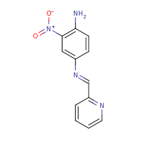 2d structure of (1E)-3-nitro-1-N-(pyridin-2-ylmethylidene)benzene-1,4-diamine
