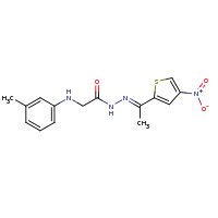 2d structure of 2-[(3-methylphenyl)amino]-N'-[(1E)-1-(4-nitrothiophen-2-yl)ethylidene]acetohydrazide