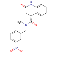 2d structure of (4R)-N-methyl-N-[(3-nitrophenyl)methyl]-2-oxo-1,2,3,4-tetrahydroquinoline-4-carboxamide