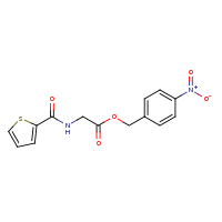 2d structure of (4-nitrophenyl)methyl 2-(thiophen-2-ylformamido)acetate