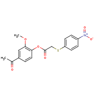 2d structure of 4-acetyl-2-methoxyphenyl 2-[(4-nitrophenyl)sulfanyl]acetate
