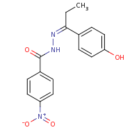 2d structure of N'-[(1Z)-1-(4-hydroxyphenyl)propylidene]-4-nitrobenzohydrazide