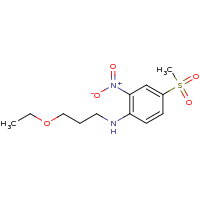 2d structure of N-(3-ethoxypropyl)-4-methanesulfonyl-2-nitroaniline