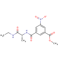 2d structure of methyl 3-{[(1R)-1-(ethylcarbamoyl)ethyl]carbamoyl}-5-nitrobenzoate