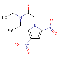 2d structure of 2-(2,4-dinitro-1H-pyrrol-1-yl)-N,N-diethylacetamide