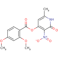 2d structure of 6-methyl-3-nitro-2-oxo-1,2-dihydropyridin-4-yl 2,4-dimethoxybenzoate