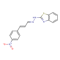 2d structure of 2-[(E)-2-[(2E)-3-(4-nitrophenyl)prop-2-en-1-ylidene]hydrazin-1-yl]-1,3-benzothiazole