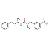 2d structure of 1-methyl-1-[(3-nitrophenyl)methyl]-3-[(2R)-4-phenylbutan-2-yl]urea