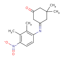 2d structure of (5Z)-5-[(2,3-dimethyl-4-nitrophenyl)imino]-3,3-dimethylcyclohexan-1-one