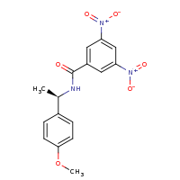 2d structure of N-[(1R)-1-(4-methoxyphenyl)ethyl]-3,5-dinitrobenzamide